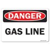 Signmission Safety Sign, OSHA Danger, 3.5" Height, 5" Width, Gas Line, Landscape OS-DS-D-35-L-19378
